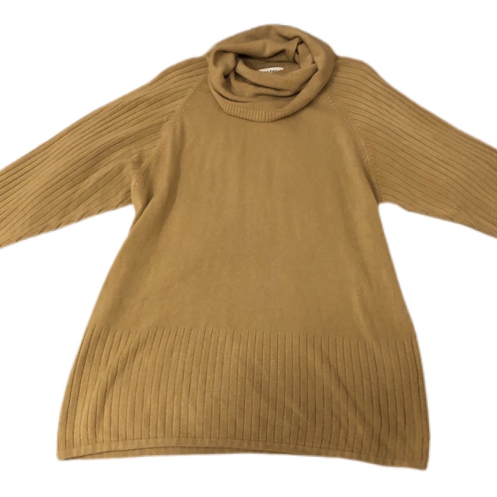 Vintage Adrian Jordan Tan Cowl Neck Tunic Sweater Size 1X